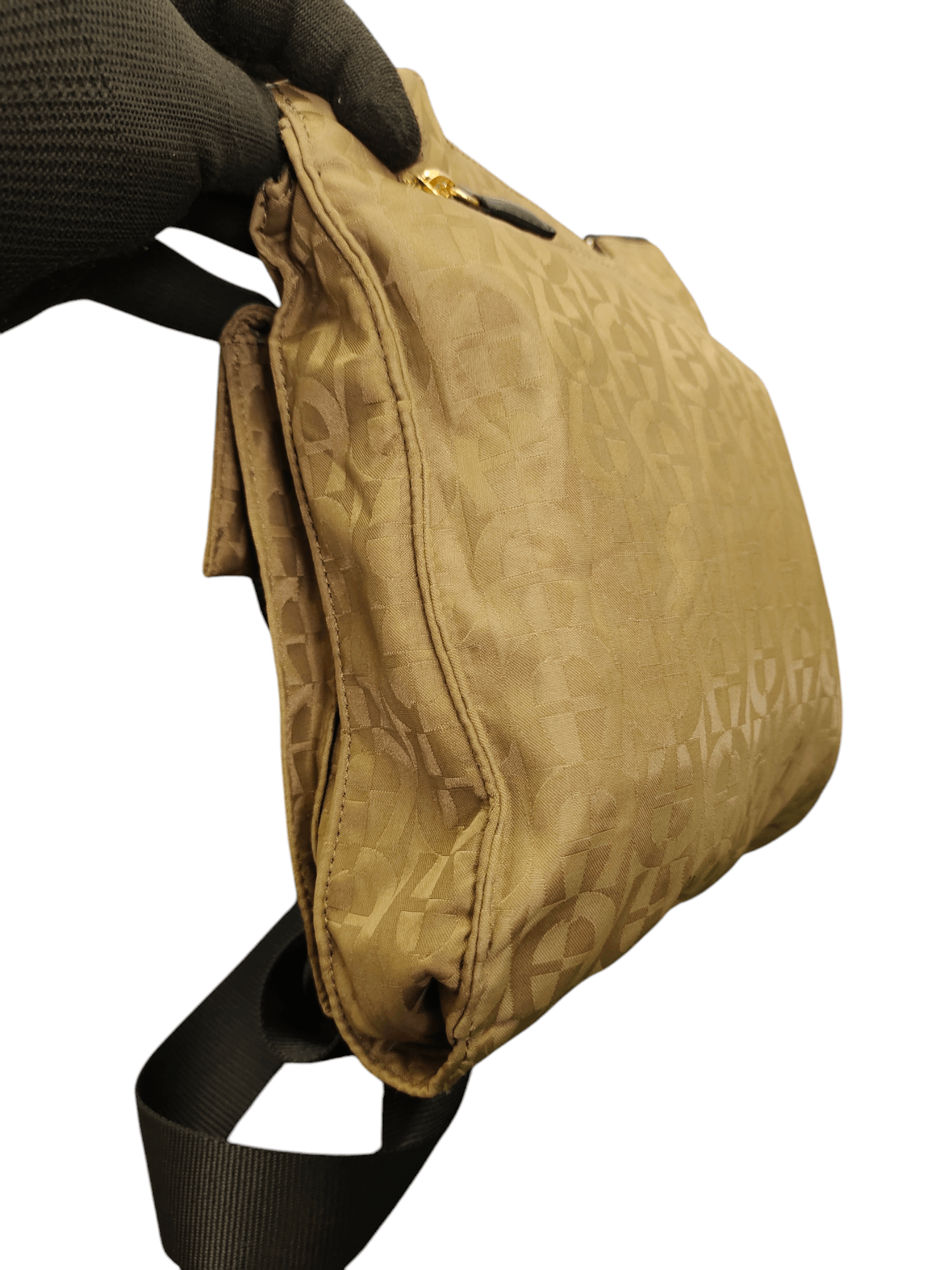 Aigner Vintage Aigner Zucca Logo Cotton Leather Sling Shoulder Bag Size ONE SIZE - 8 Thumbnail