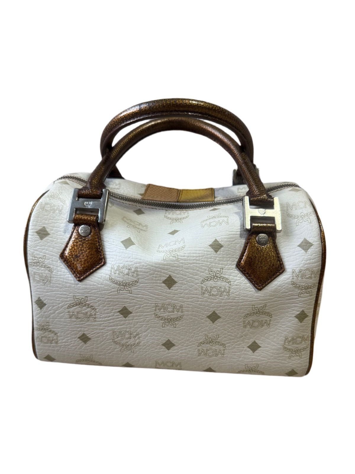 MCM Vintage MCM White Visetos Boston Bag Size ONE SIZE - 2 Thumbnail
