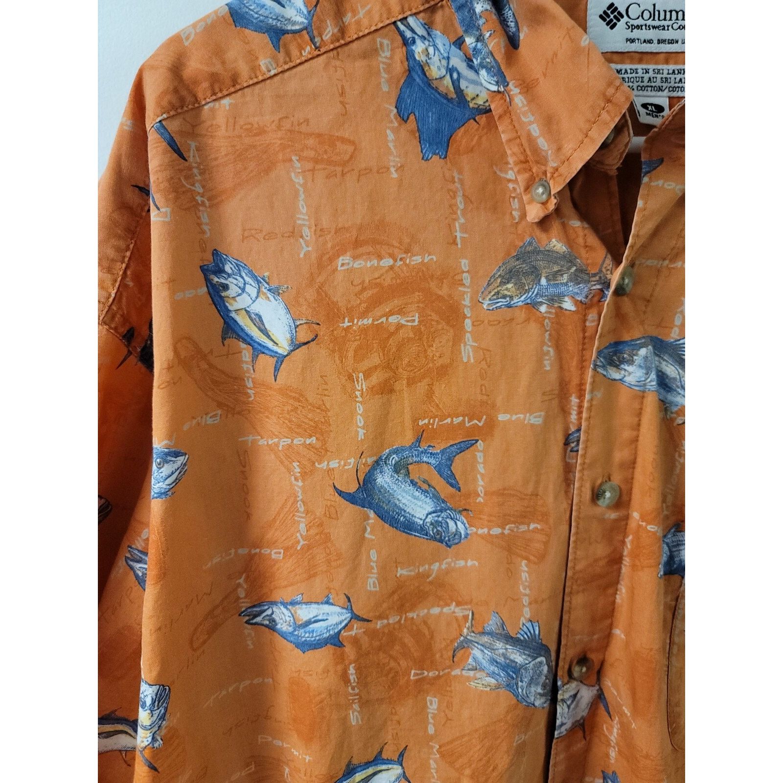 Columbia Columbia Mens XL Button Down Shirt Short Sleeve Ocean Print Size US XL / EU 56 / 4 - 3 Thumbnail