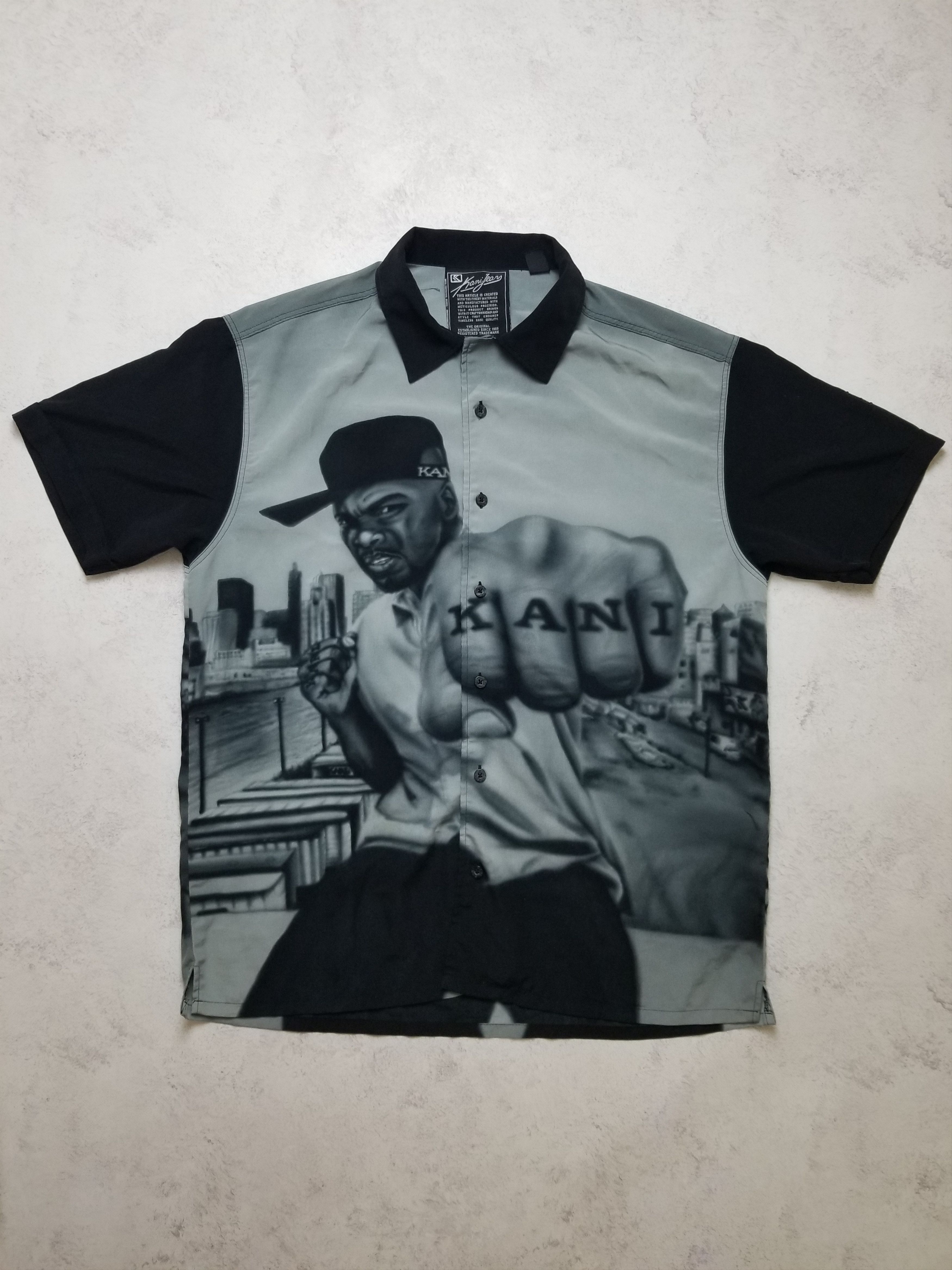 Karl Kani Karl Kani 50 cent Fullprint Rap Button Up Shirt 90s VTG Y2K Size US M / EU 48-50 / 2 - 1 Thumbnail