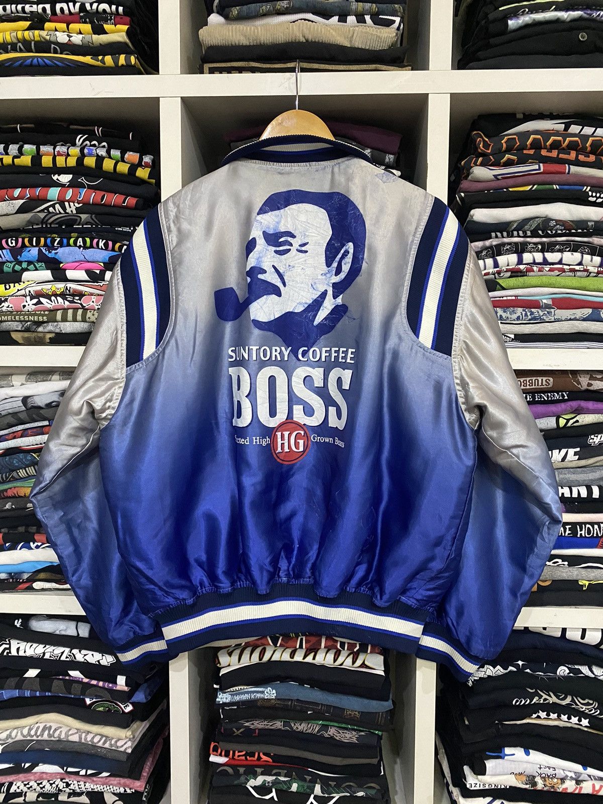 Japanese Brand Vintage Suntory Coffee Boss Black Gold Jacket Size US XL / EU 56 / 4 - 1 Thumbnail