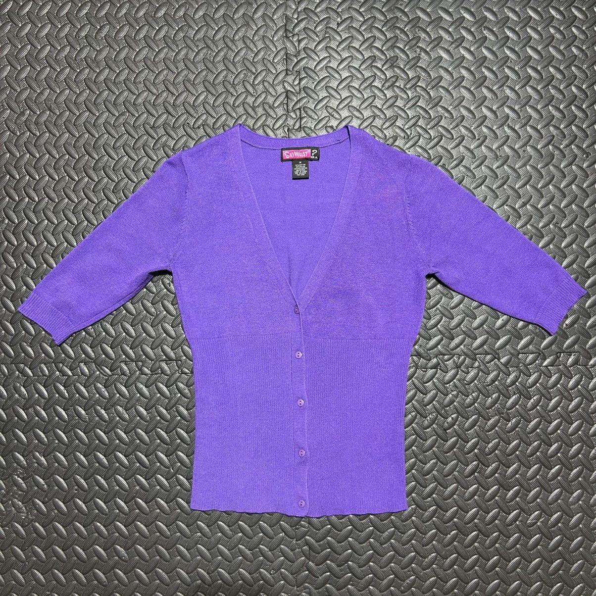 Other Vintage Say What? USA Cardigan Sweater Women’s Medium Size M / US 6-8 / IT 42-44 - 1 Thumbnail