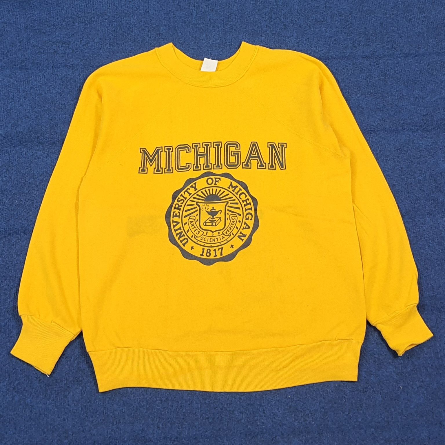 Vintage Vintage 80s University of Michigan Maize Crewneck C292N27 Size US S / EU 44-46 / 1 - 1 Thumbnail