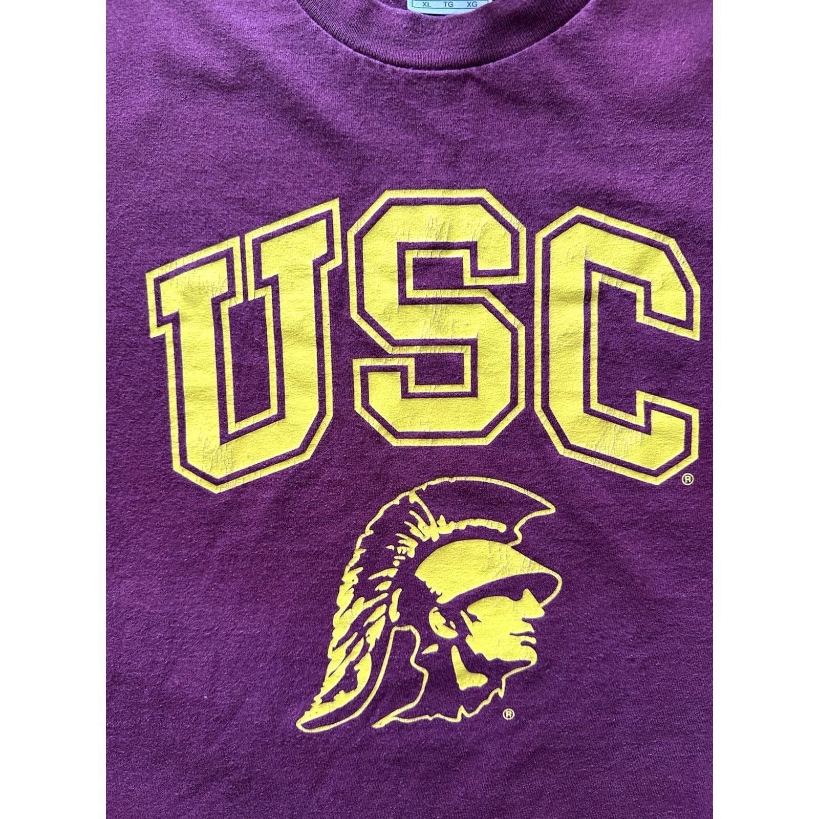 NCAA Vintage USC Alstyle T Shirt Size XL Y2K Trojans NCAA Cardinal Red Gold Print Men Size US L / EU 52-54 / 3 - 2 Thumbnail