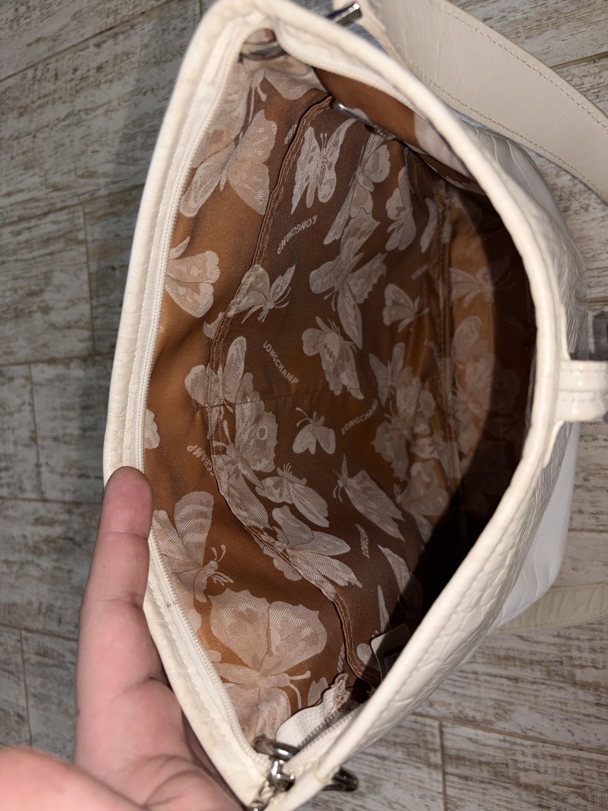 Longchamp Longchamp Roseau Croc-Embossed Leather Hobo Bag Size ONE SIZE - 7 Thumbnail