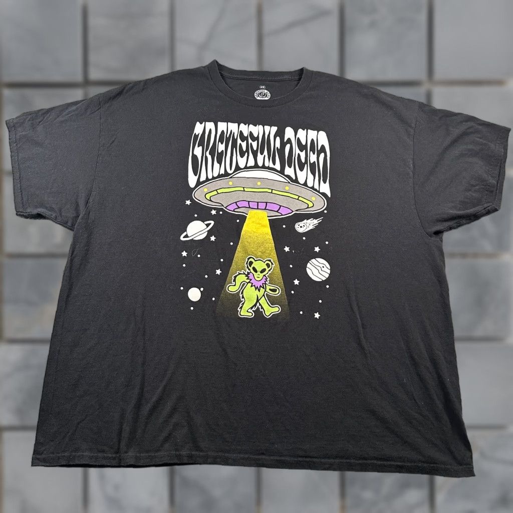 Ripple Junction RippleJunction Grateful Dead Graphic Tee Mens 2X Alien Dancing Bear UFO Black Size US XXL / EU 58 / 5 - 1 Thumbnail