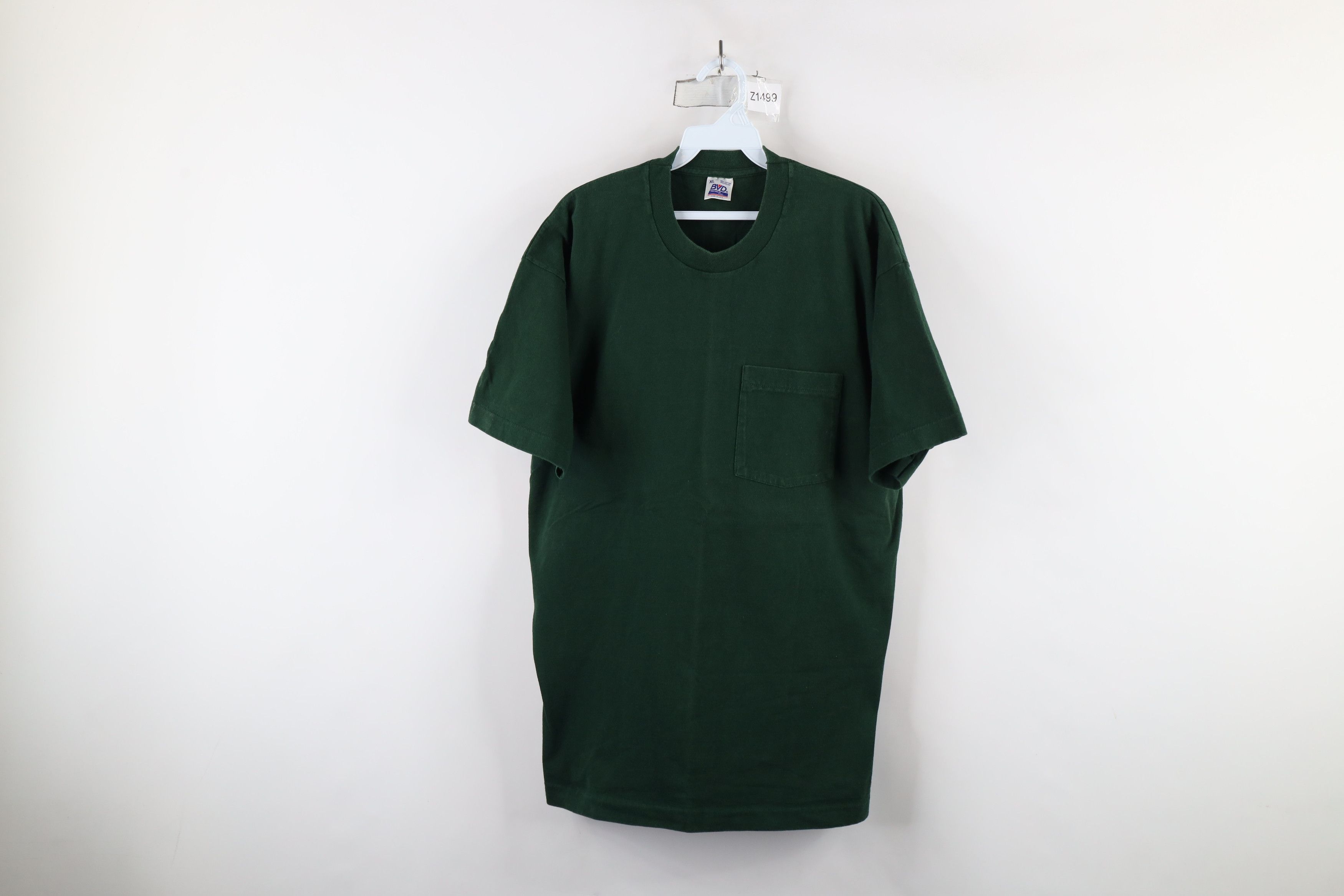 Vintage Vintage 90s Streetwear Heavyweight Cotton T-Shirt Green USA Size US XL / EU 56 / 4 - 1 Thumbnail