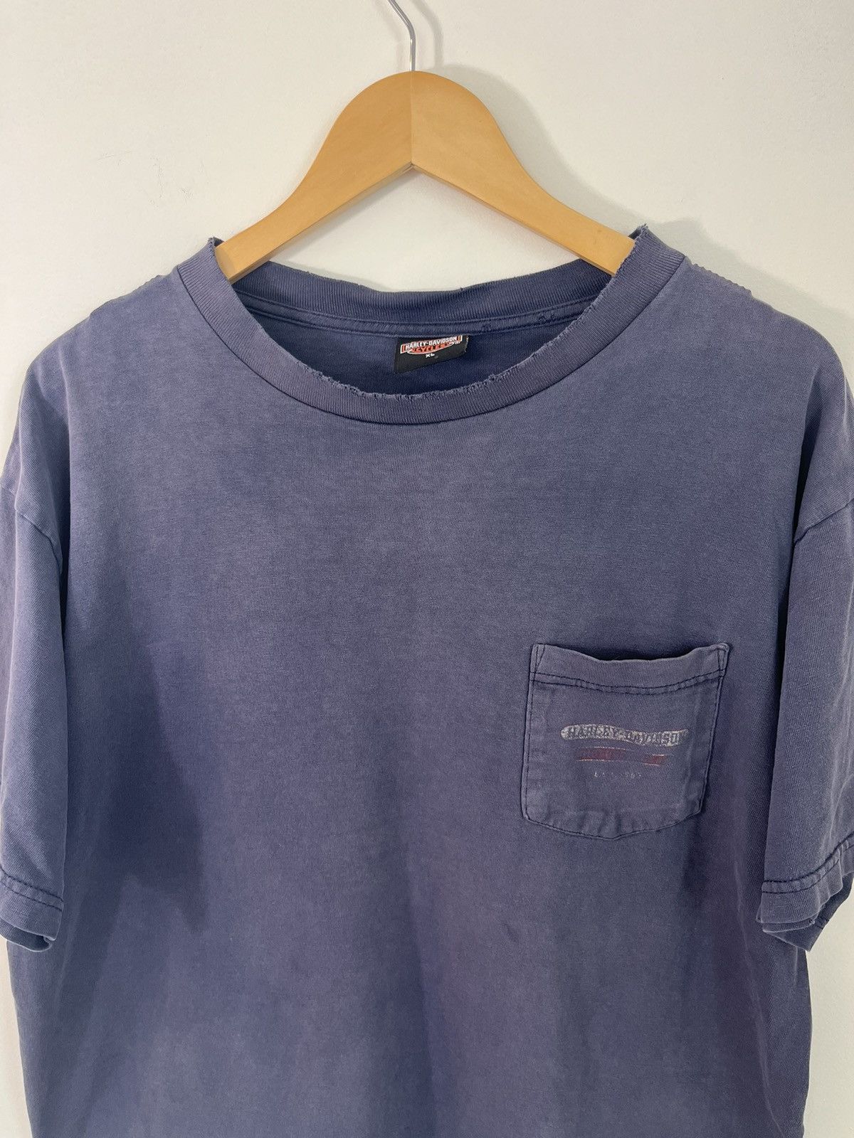 Vintage Harley Davidson Thrashed Sun Faded Raw Hem Tee Size US XL / EU 56 / 4 - 3 Thumbnail