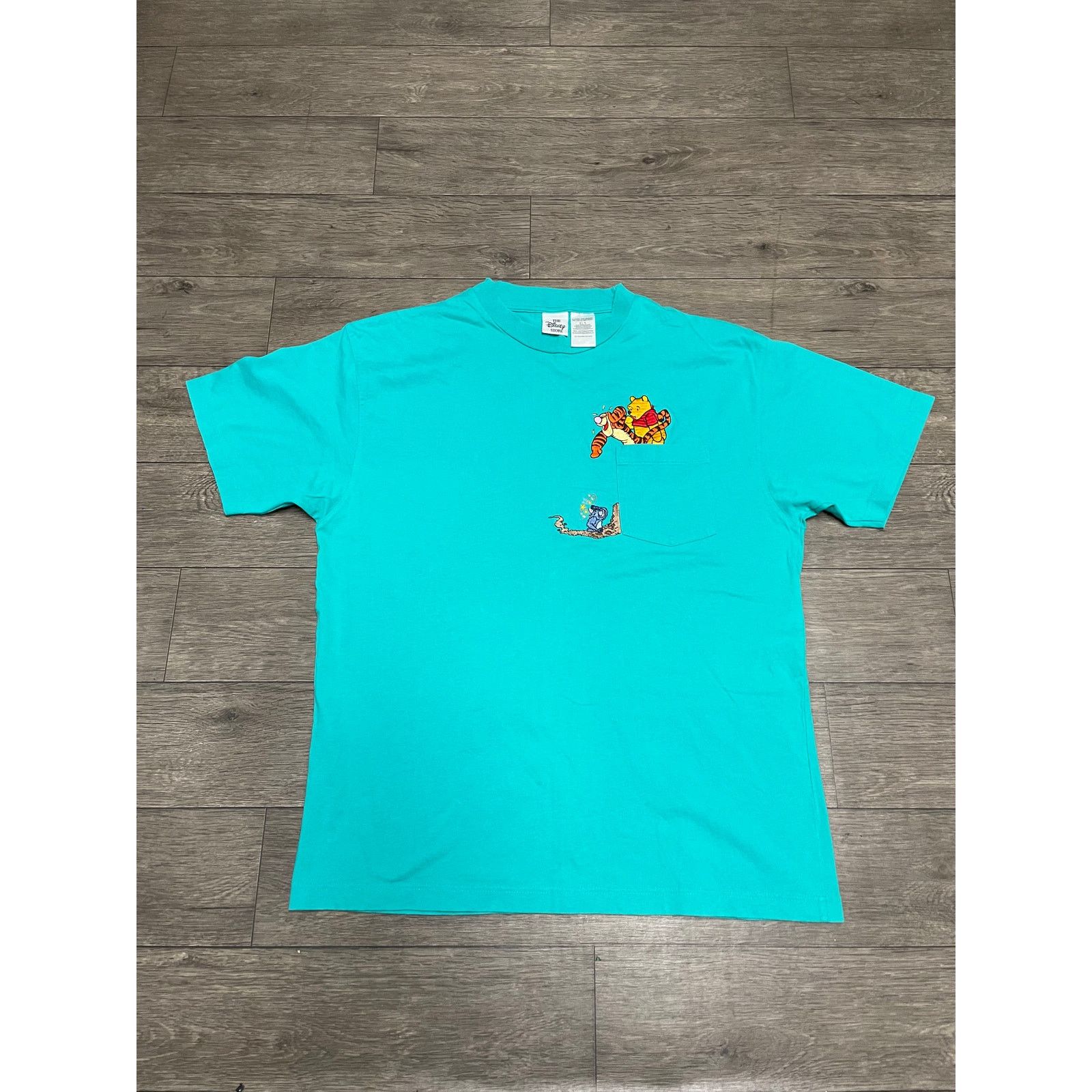 Disney × Vintage VTG Winnie the Pooh Tigger Gopher Blue Pocket Tee Sz XL 90s Size US XL / EU 56 / 4 - 1 Thumbnail