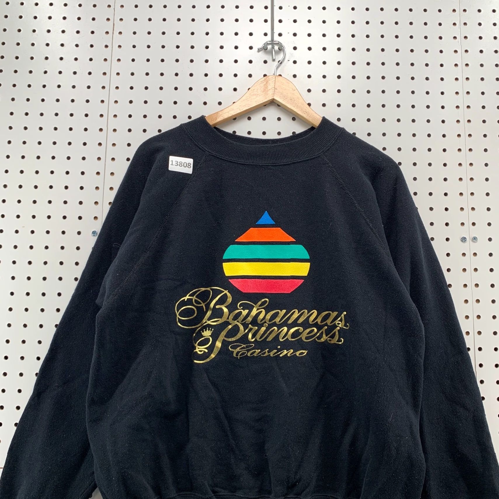 Logo 7 VINTAGE Ultra Sweats Sweatshirt Black Adult Large Bahamas Princess Water Drop Logo Logo Pullover Crew Neck All Seasons Mens Size US L / EU 52-54 / 3 - 6 Thumbnail
