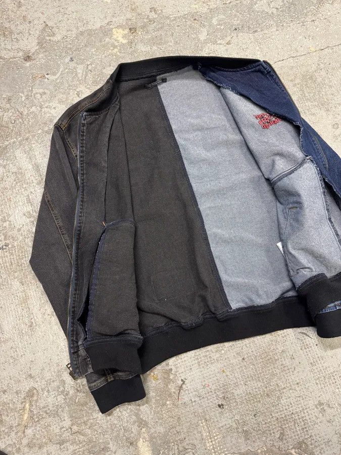 Marithe + Francois Girbaud 1990s Marithé + François Girbaud Navy Grey Two Tone Denim Jacket Size US L / EU 52-54 / 3 - 11 Thumbnail