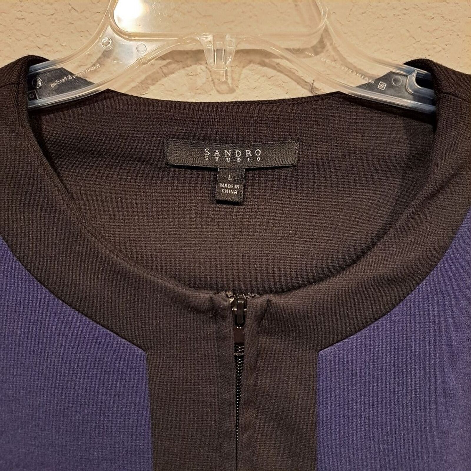 Sandro Sandro Studio colorblock purple black cardigan ruffles sz L Size L / US 10 / IT 46 - 5 Thumbnail