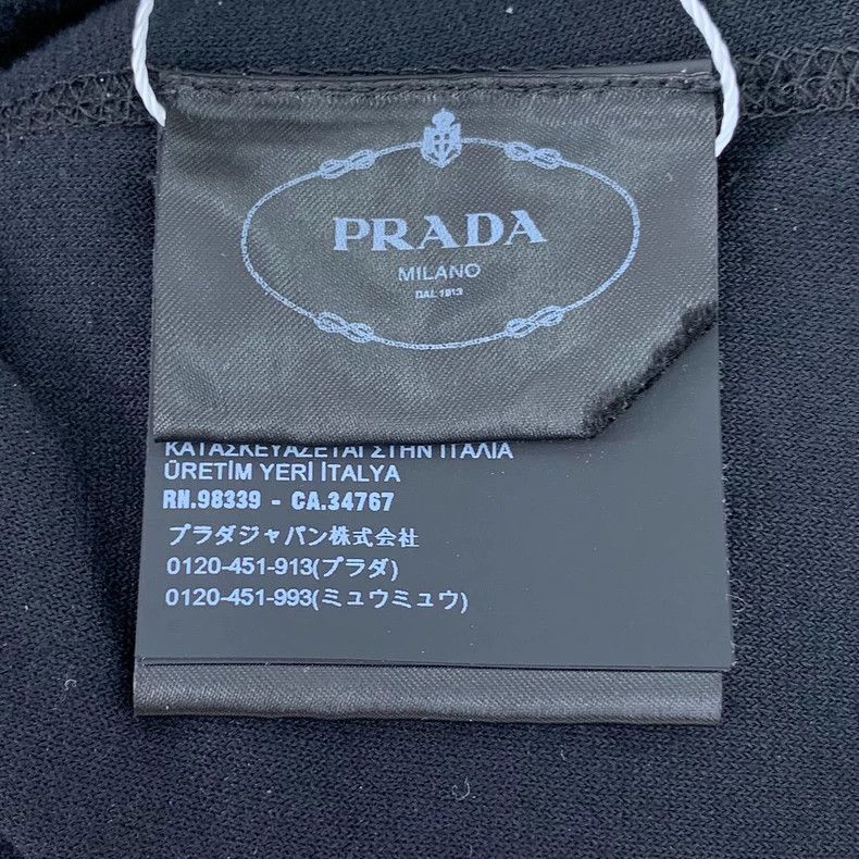 Prada Prada Size 36 Black logo letter embroidery cotton round-ne Size US XXS / EU 40 - 7 Thumbnail