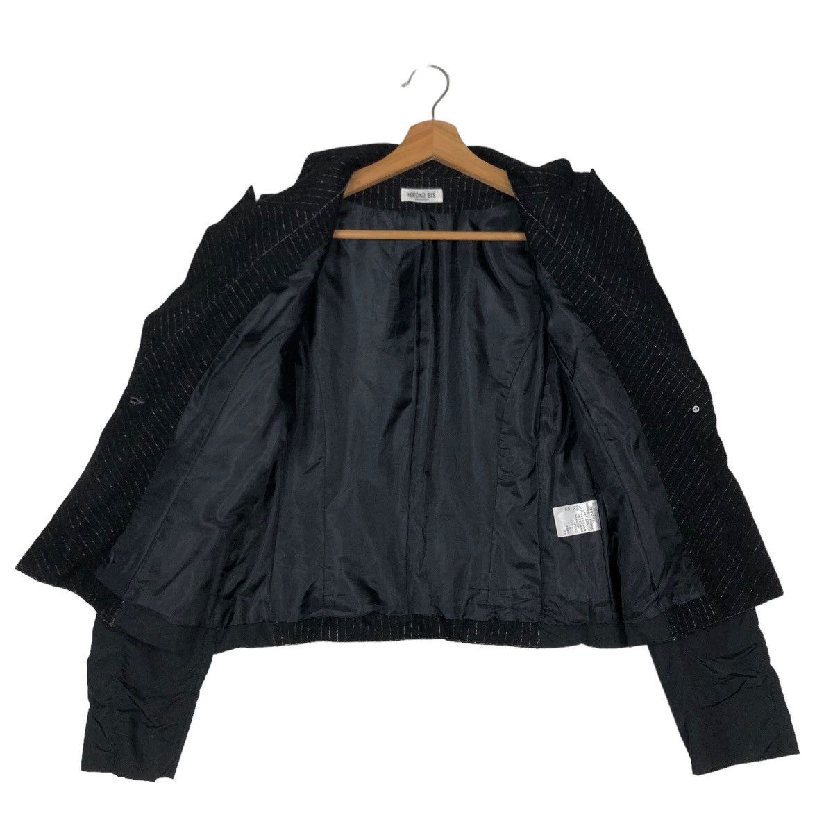 Hiroko Koshino Homme 🔥Vintage Cropped Biker Jacket Double Collar Hiroko Bis Size US M / EU 48-50 / 2 - 13 Thumbnail