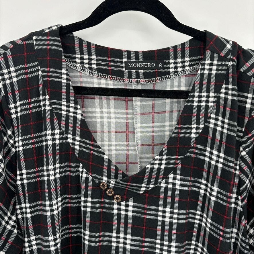 Other Plaid Women's Tunic Top Women's 3X Black Casual Fall Grunge Flowy feminine Comfy Size 3XL / US 20-22 - 7 Thumbnail