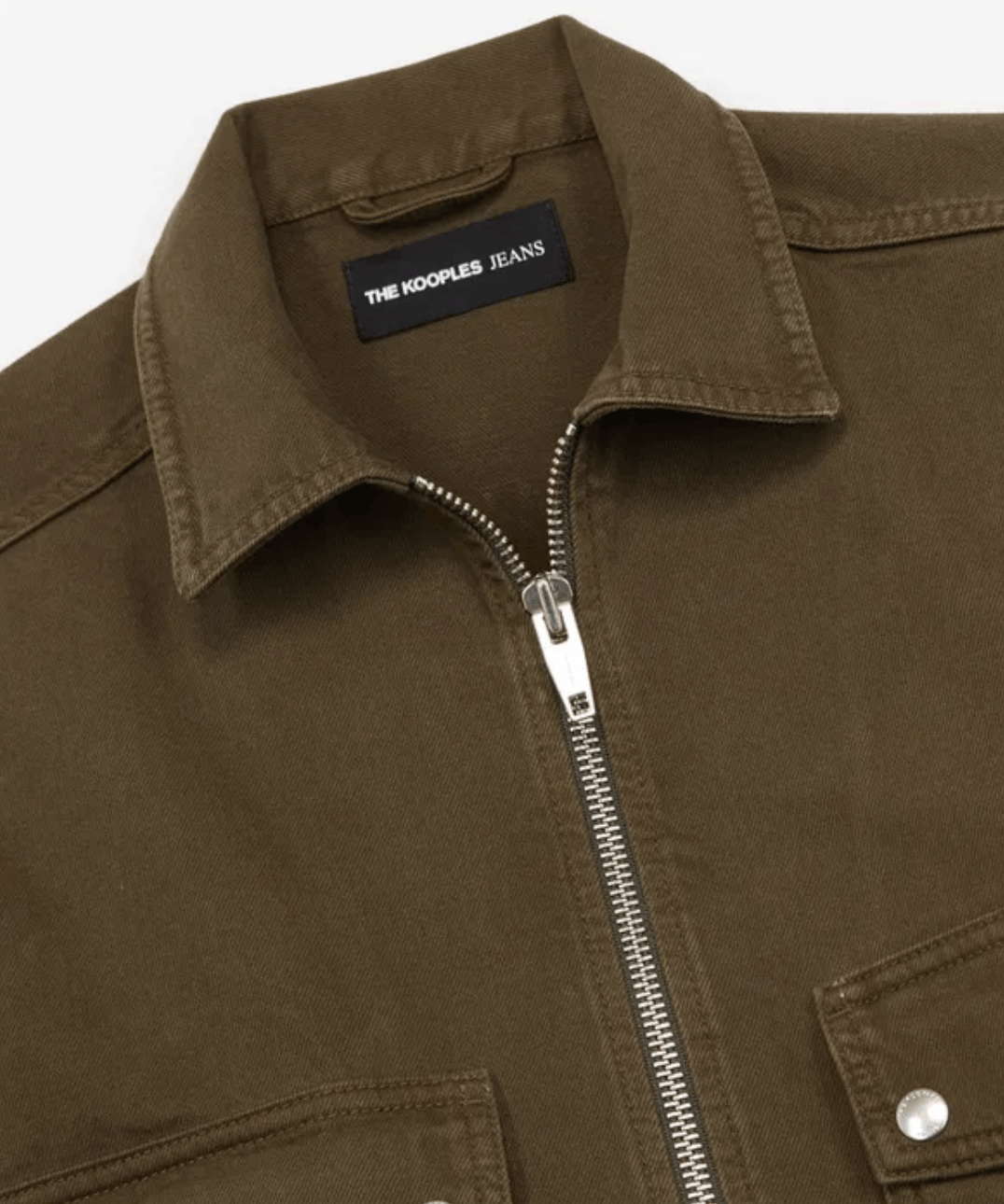 The Kooples The Kooples Green Denim Jacket with Detachable Leather Belt Size S / US 4 / IT 40 - 2 Thumbnail