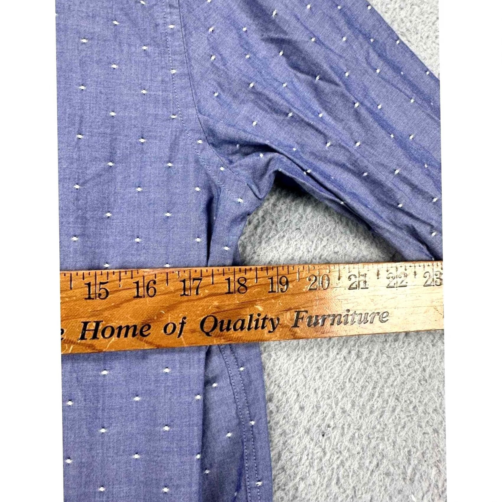 Charles Tyrwhitt Charles Tyrwhitt Weekend Button-Up Shirt Mens Medium Blue Dots Extra-Slim Fit Size US M / EU 48-50 / 2 - 5 Thumbnail