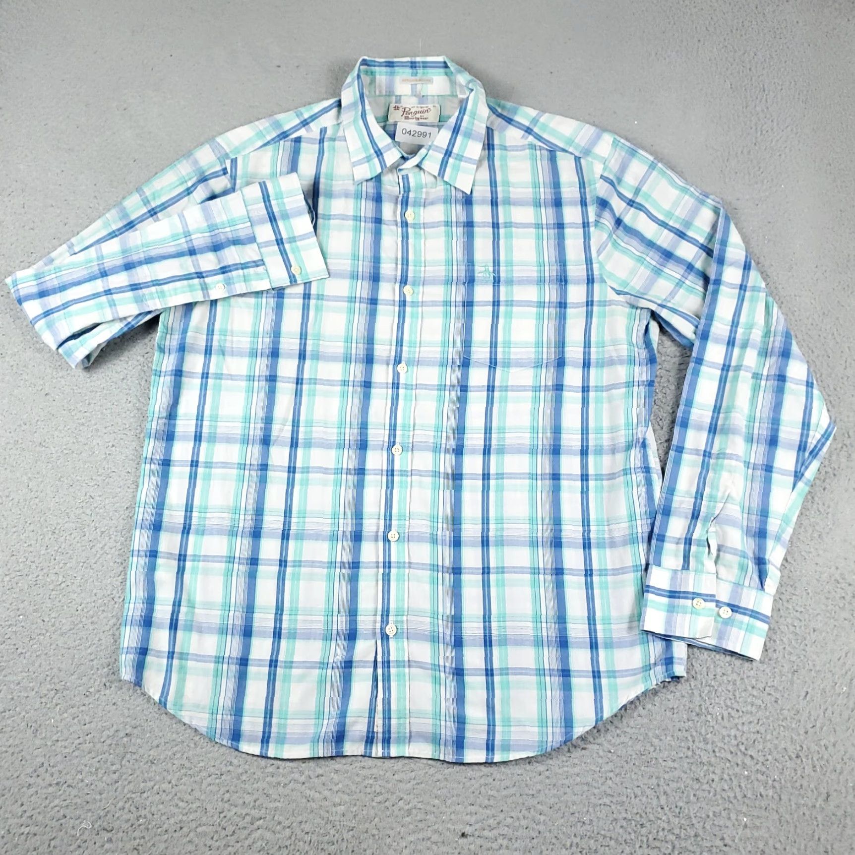 Original Penguin VINTAGE Original Penguin Men's Shirt XL Blue Plaid Casual Button Up Long Sleeve Size US XL / EU 56 / 4 - 3 Thumbnail