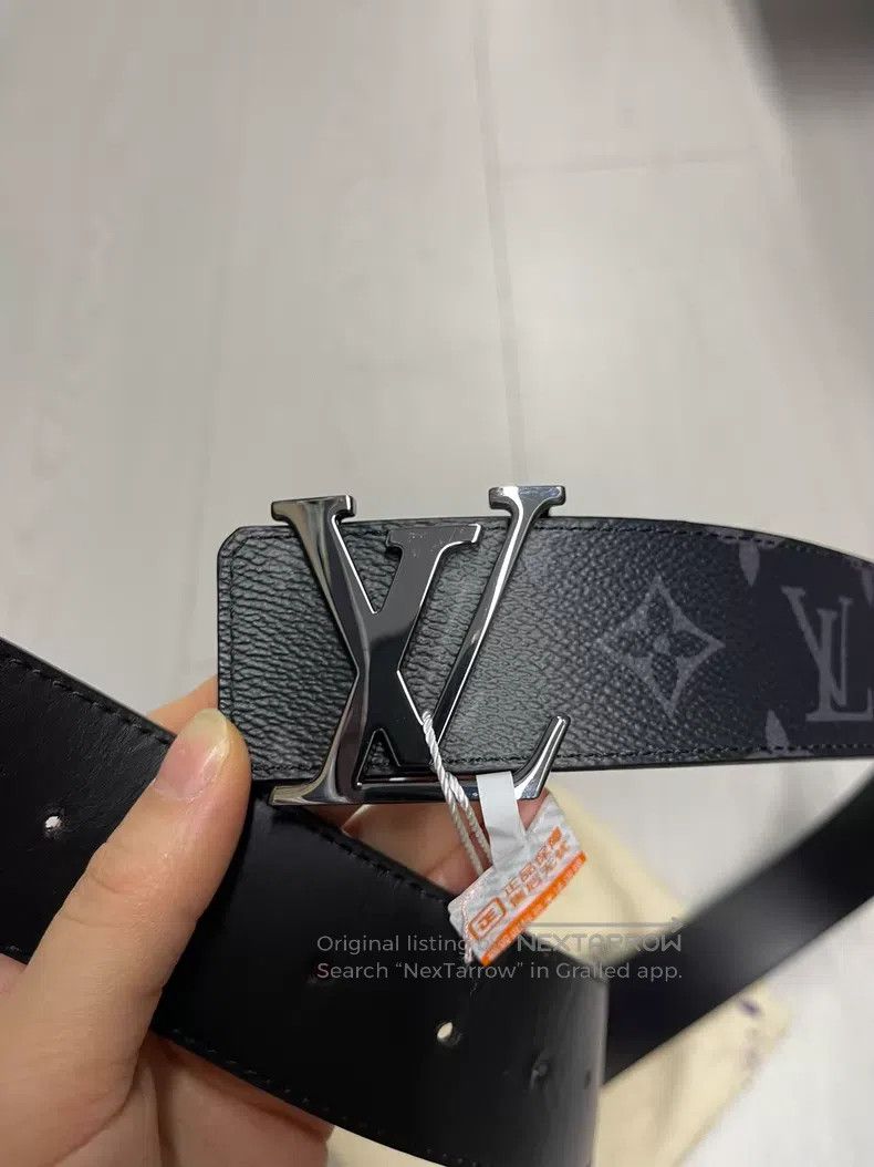 Louis Vuitton Louis Vuitton Black presbyopic leather belt Size ONE SIZE - 5 Thumbnail
