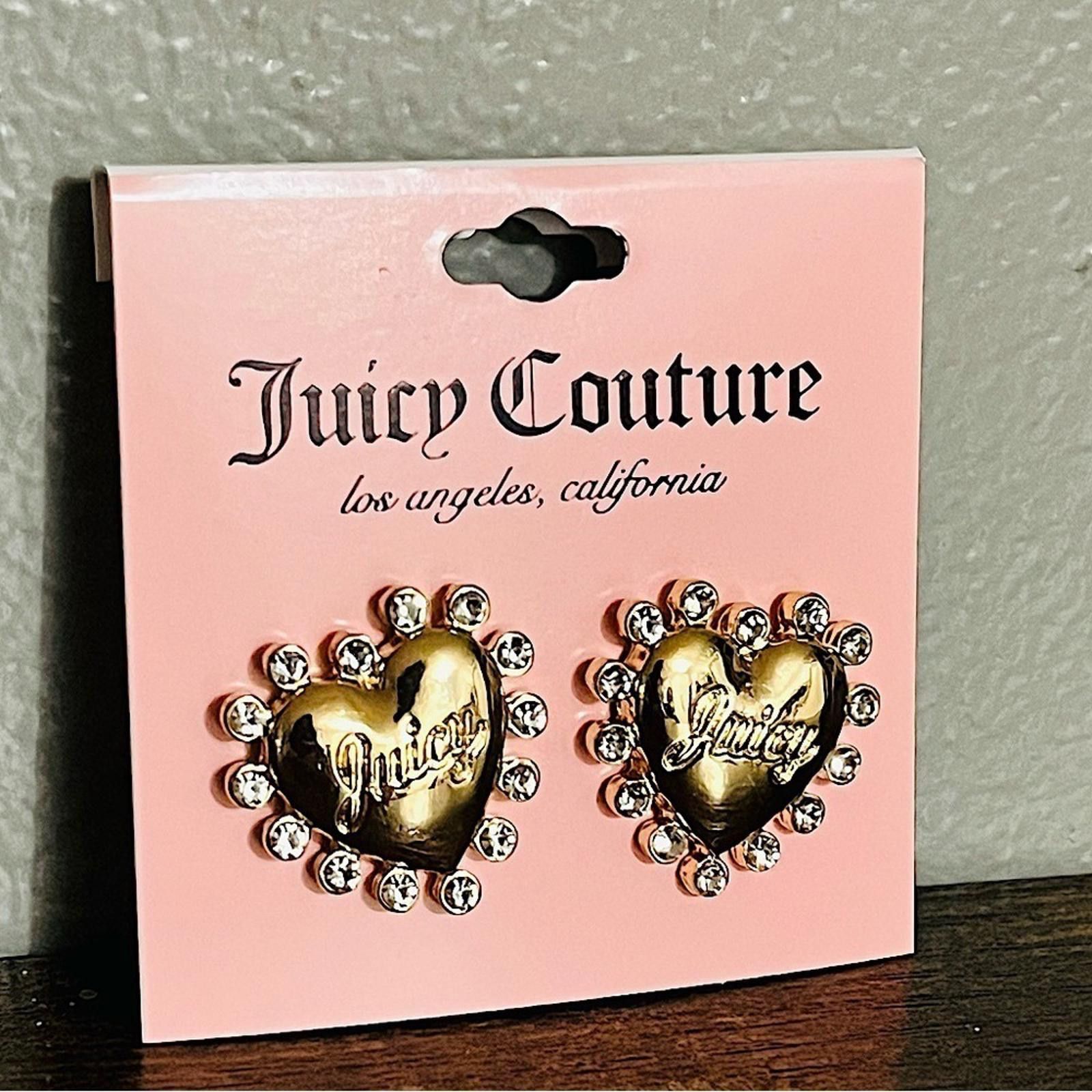 Juicy Couture Jeans Juicy Couture Gold And Diamond Earrings NWT Size ONE SIZE - 1 Thumbnail