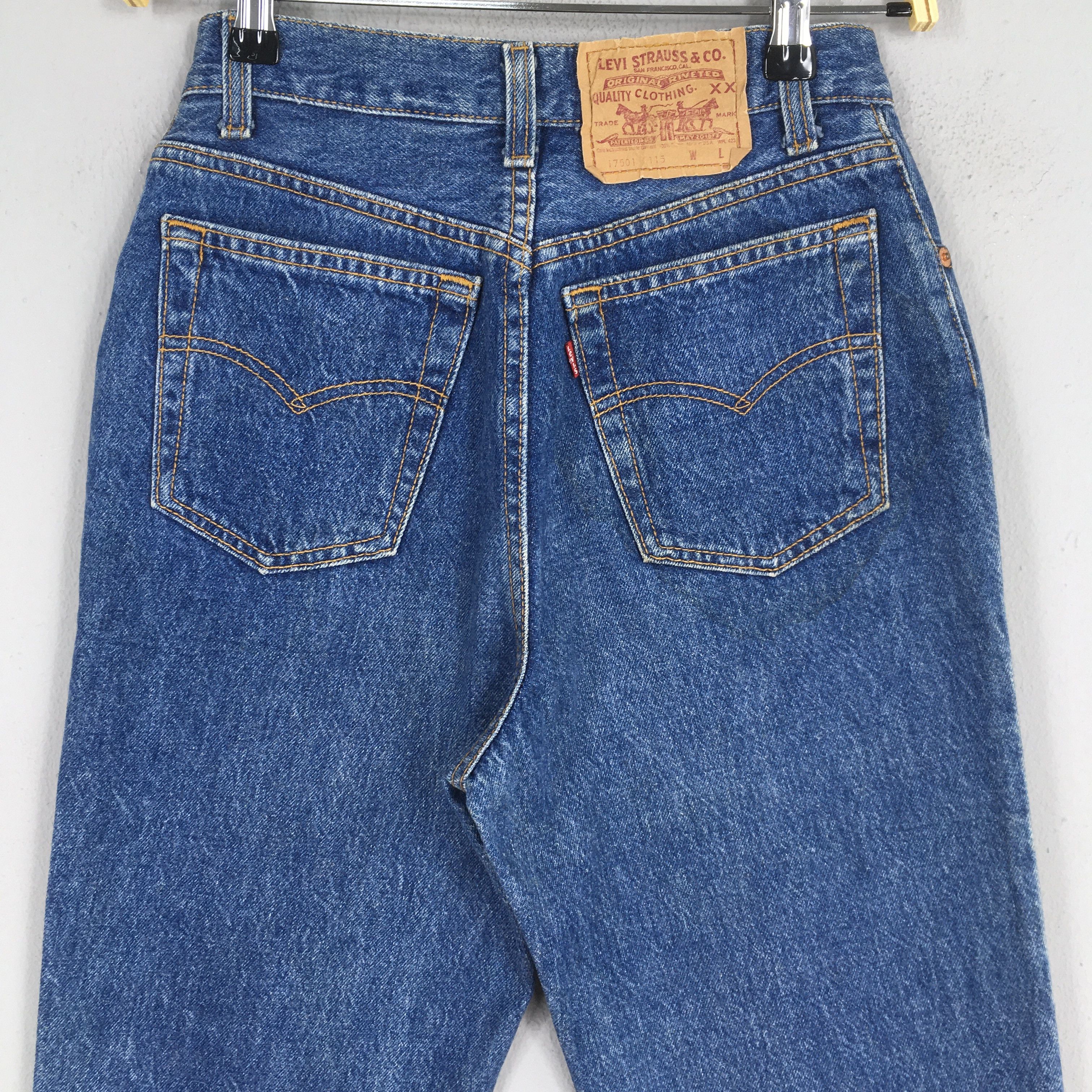 Levi's Size 23x30 Vintage 90s Levi's 501 Dark Blue Jeans S1873 Size 23" - 8 Thumbnail