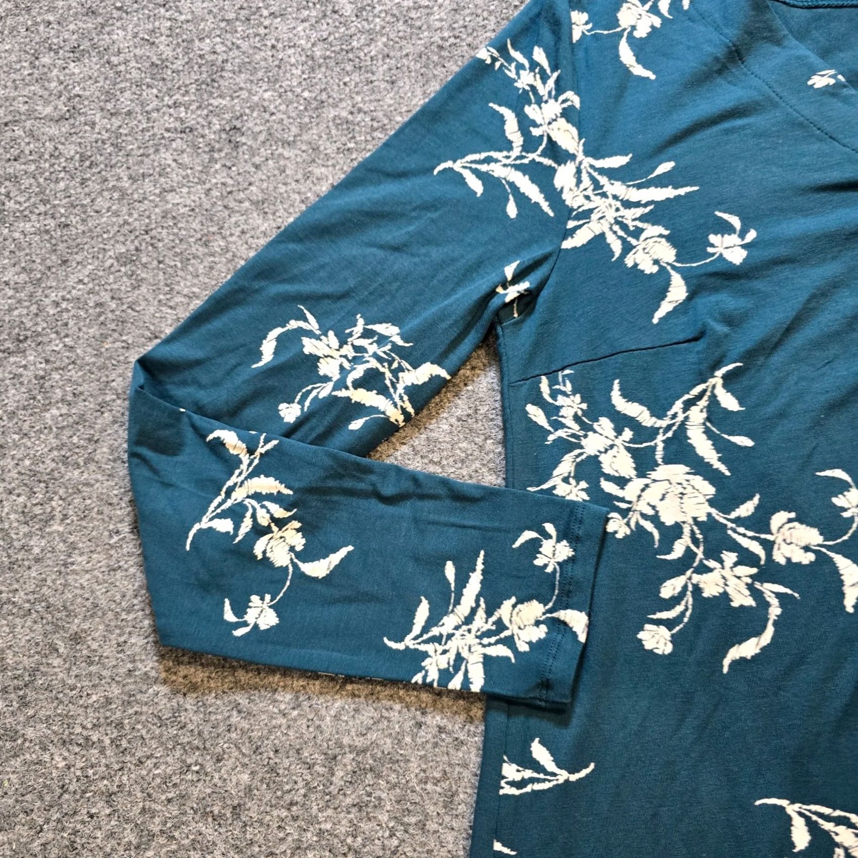 Vintage Garnet Hill Dress Womens S Green White FLoral Button Pockets Stretch Capsule Size S / US 4 / IT 40 - 3 Thumbnail