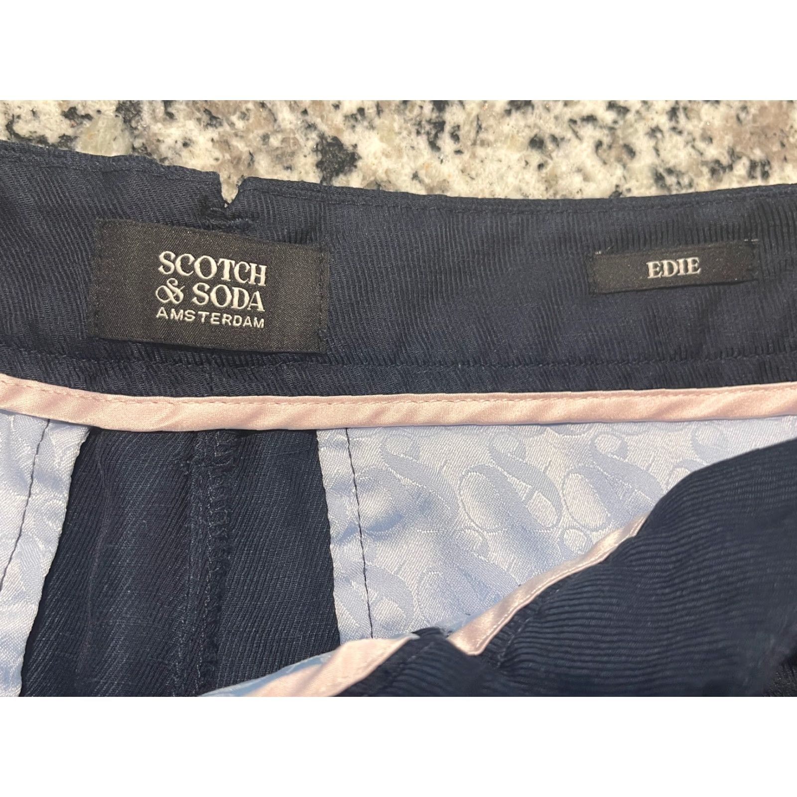 Scotch & Soda Scotch and Soda Edie Wide Leg Navy Trousers Size 26 Size 26" / US 2 / IT 38 - 3 Thumbnail