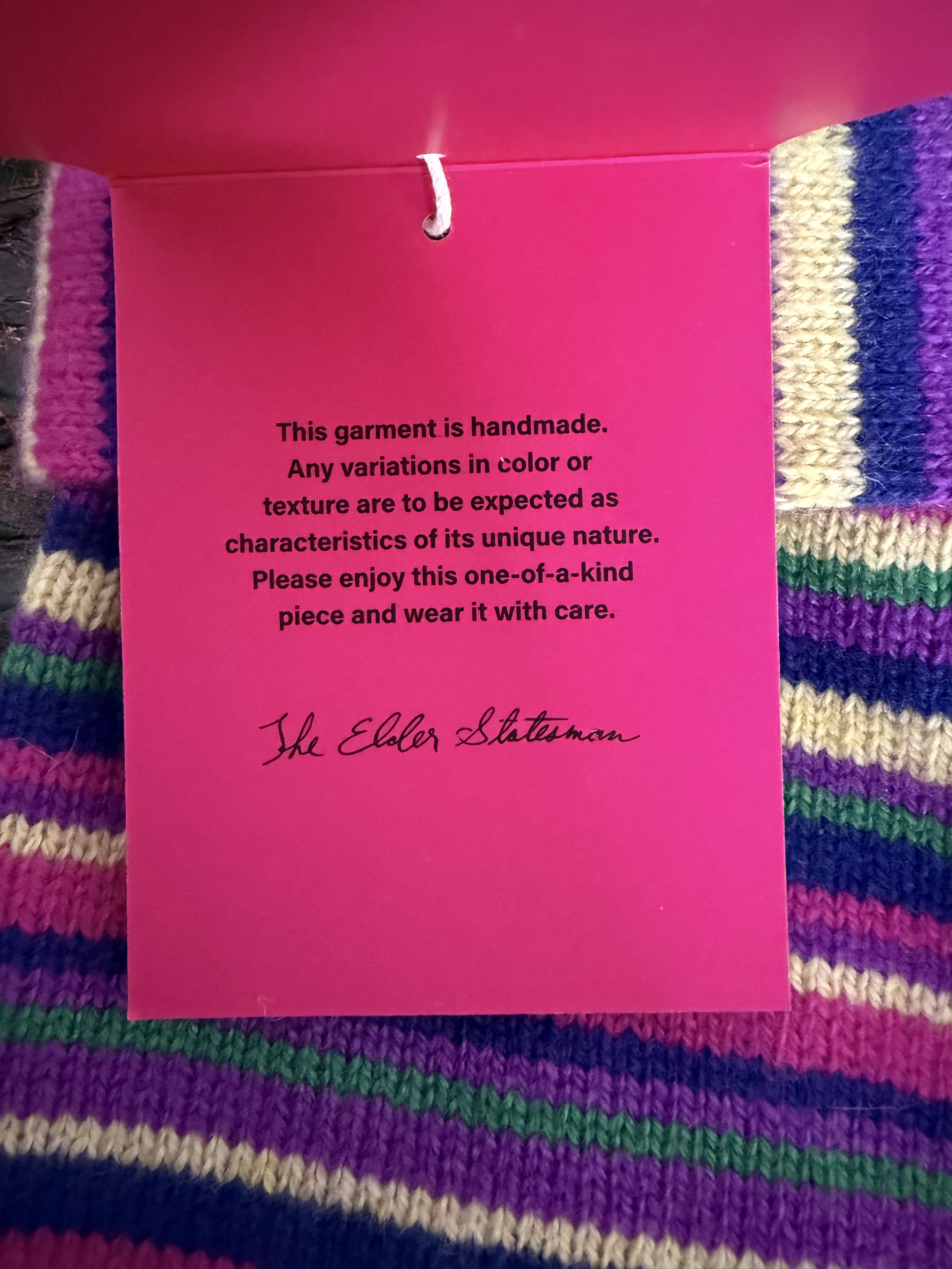 The Elder Statesman $495 The Elder Statesman Stripe Cashmere Holiday Stocking Size ONE SIZE - 7 Thumbnail