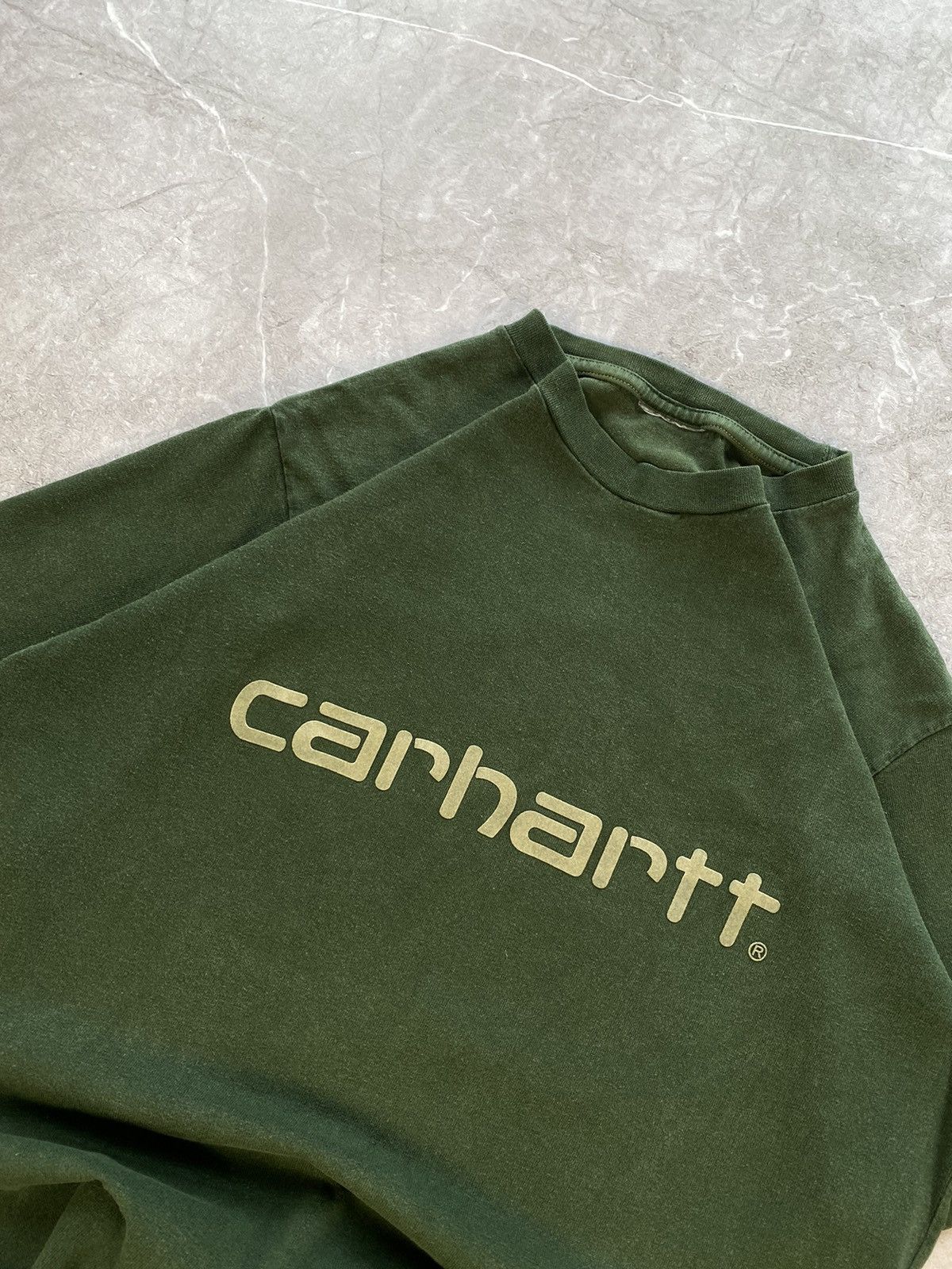 Carhartt × Vintage Vintage Y2K Carhartt Big Centre Logo Shirt 90s Khaki Size S Size US S / EU 44-46 / 1 - 3 Thumbnail