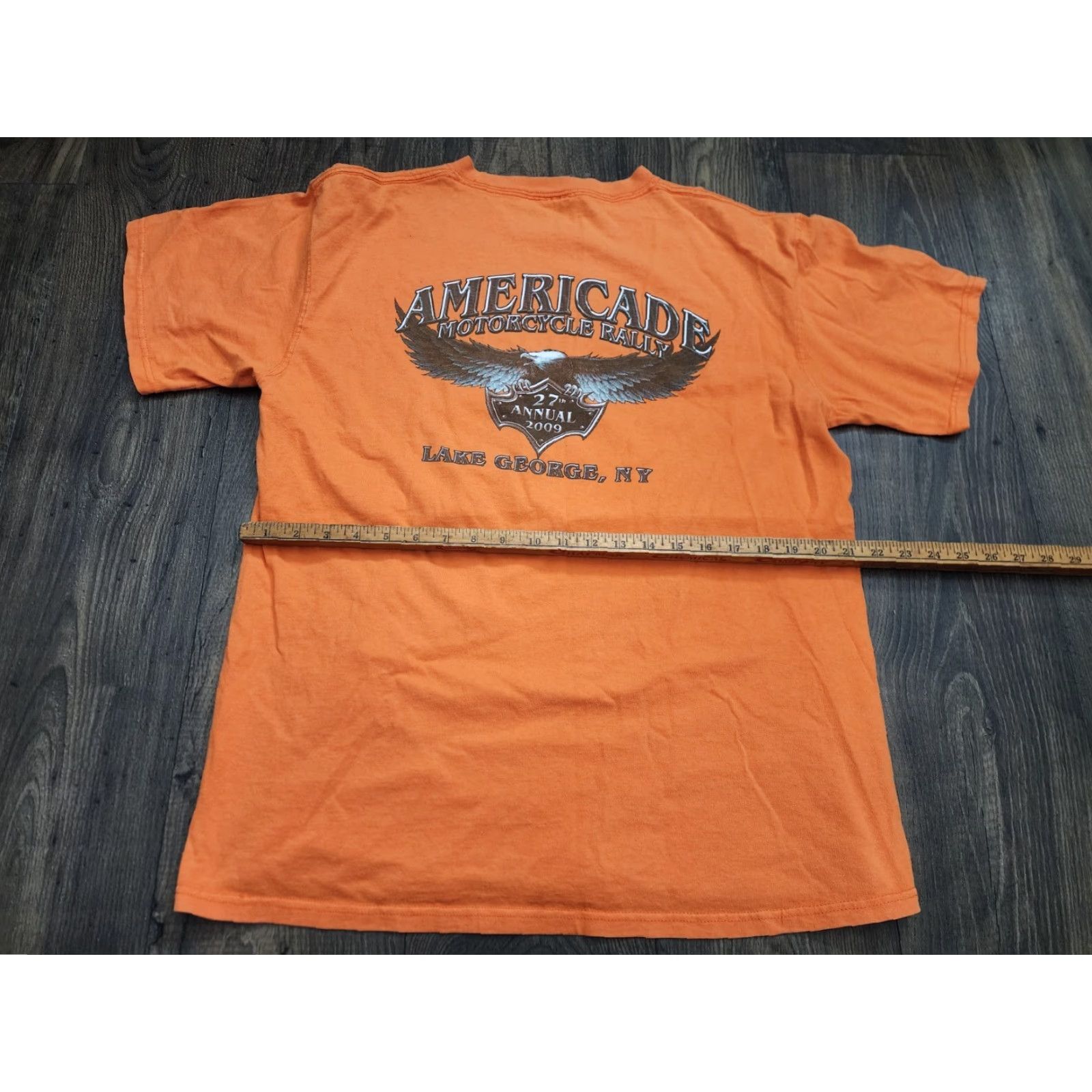 Doublet VINTAGE Americade Motorcycle Rally Shirt Mens XL T-Shirt 2009 Orange Double-Sided Graphic Print 2009s Mens Size US XL / EU 56 / 4 - 2 Thumbnail