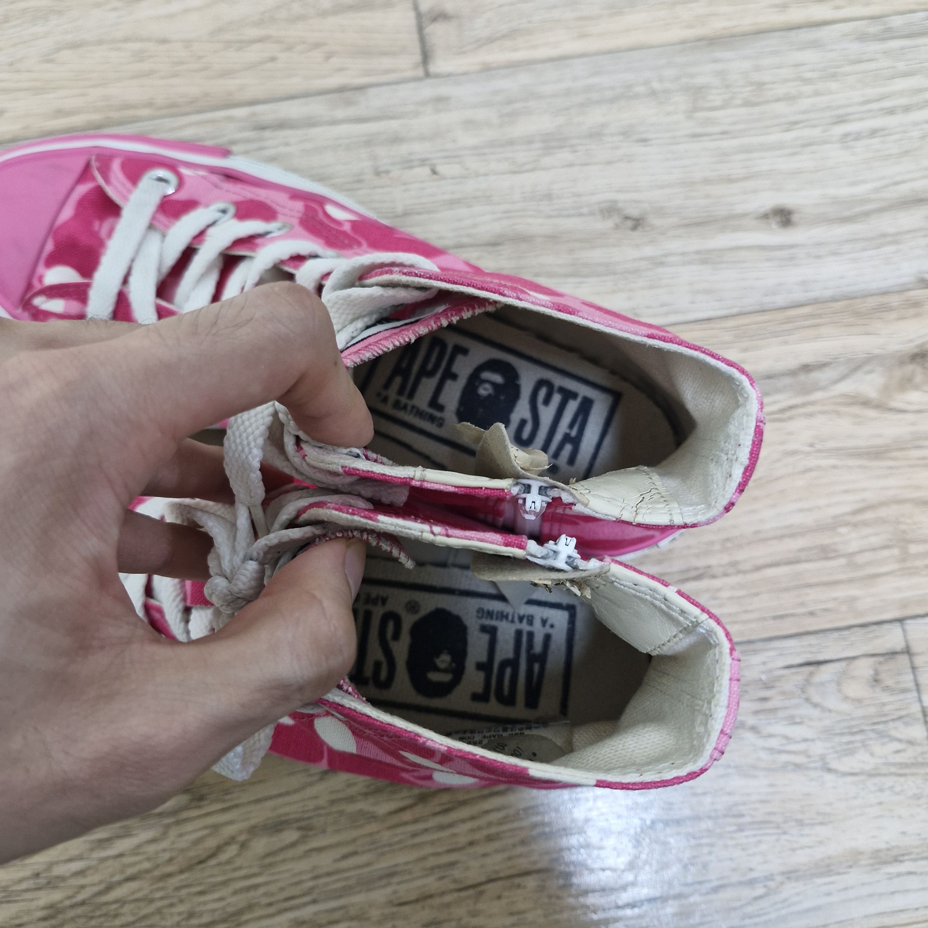 Bape BAPE BAPESTA Converse Polka Dot Pink Camo High Sneakers Size US 5 / EU 37 - 7 Thumbnail