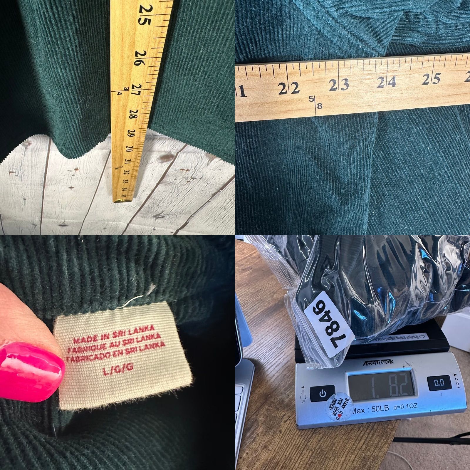 Levi's Levi's Mens Relaxed Fit Corduroy Button-Down Shirt Forest Green Large Shacket Size US L / EU 52-54 / 3 - 8 Thumbnail