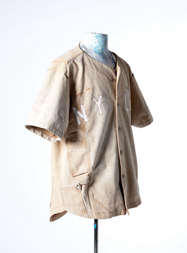 Greg Lauren $1250 Greg Lauren Tan Baseball Shirt Size US XL / EU 56 / 4 - 4 Thumbnail