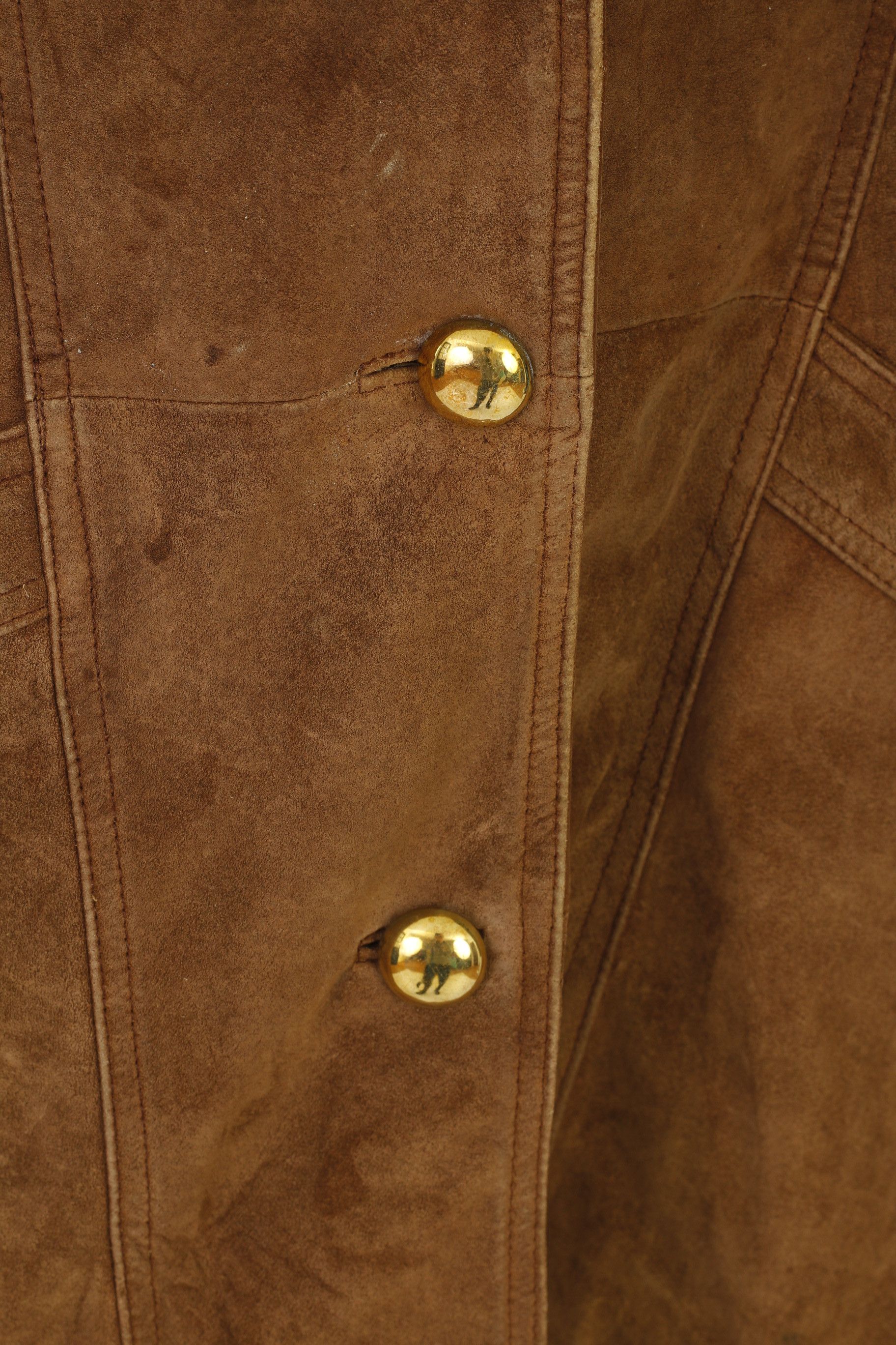 JOFAMA Jofama Woman 40 L Leather Jacket Brown VTG Bottoms 0627 Size L / US 10 / IT 46 - 5 Thumbnail