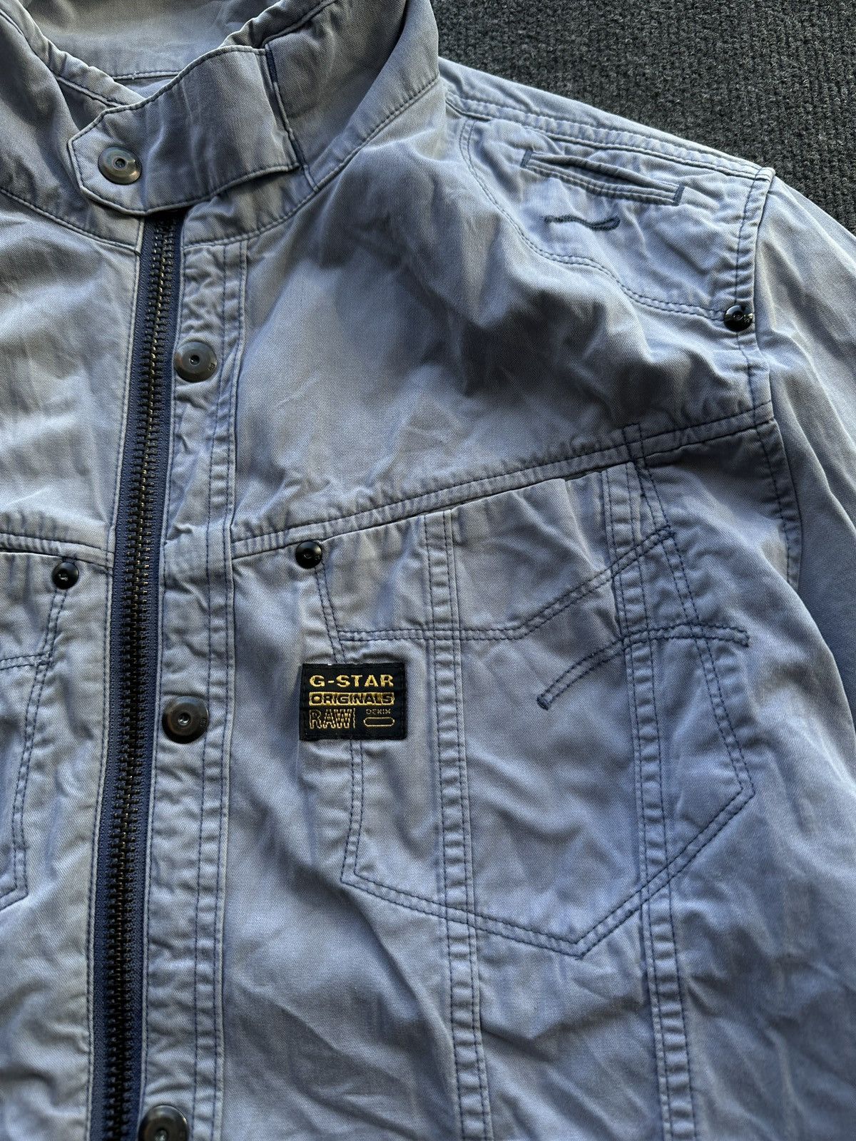 G-Star 🚨 G STAR RAW MEN Y2K VNTG OVERSHIRT Zip Jacket FADED Size US L / EU 52-54 / 3 - 6 Thumbnail