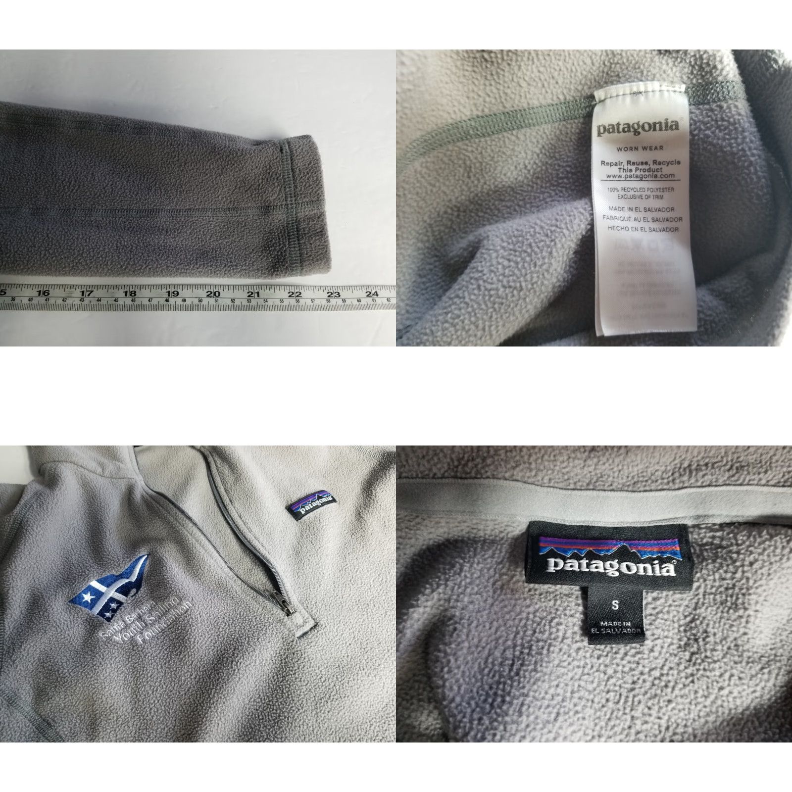 Patagonia VINTAGE Patagonia Worn Wear Small 1/4 Zip Fleece Gray Logo Womens Shirt S Gray Logo 1/4 Zip Fleece Women Size S / US 4 / IT 40 - 8 Thumbnail