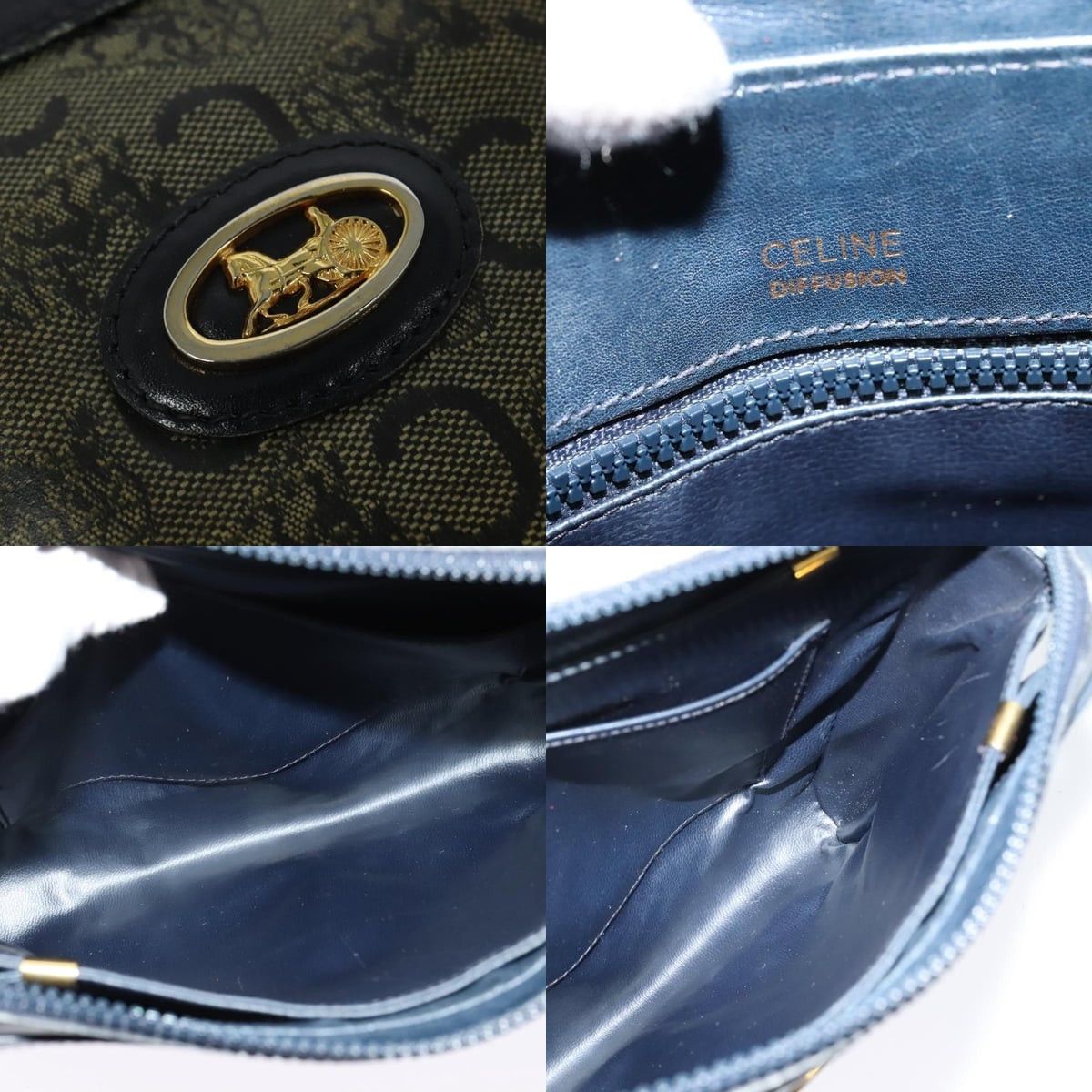 Celine CELINE C Sulky Shoulder Bag Pvc Navy Gold Size ONE SIZE - 11 Thumbnail