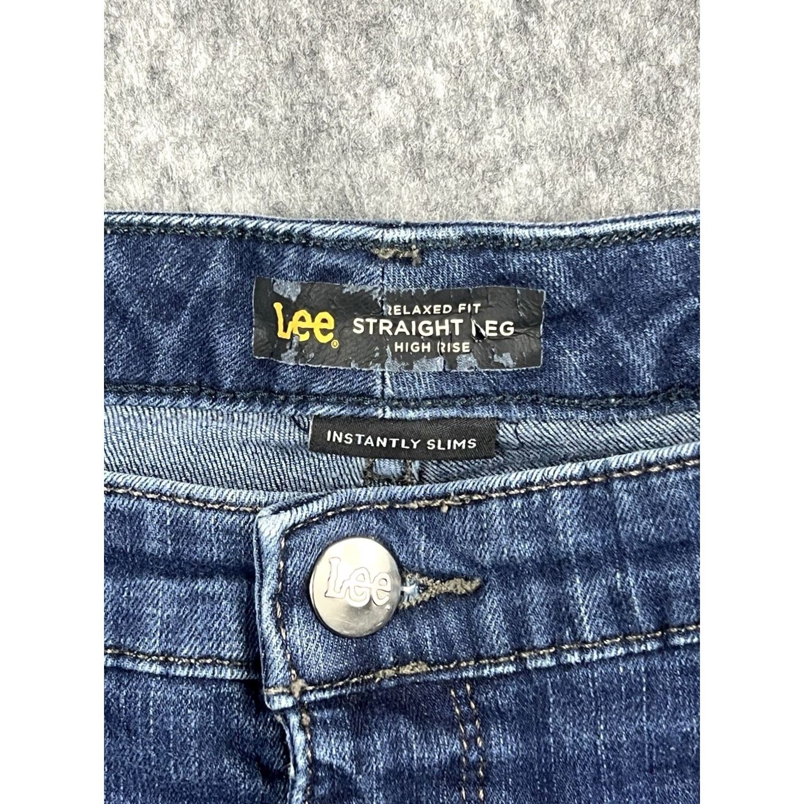 Lee Lee Jeans Relaxed Fit Straight Leg High Rise Denim 18M Women’s Slimming Stretch Pockets Blue 34x27 Regular Modern Denim Jeans Womens Size 24" / US 00 / IT 34 - 7 Thumbnail