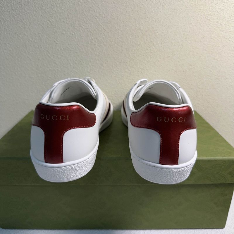 Gucci Gucci Ace Leather Stripe Low-Top Sneakers - Size US 8.5 / EU 41-42 - 3 Thumbnail