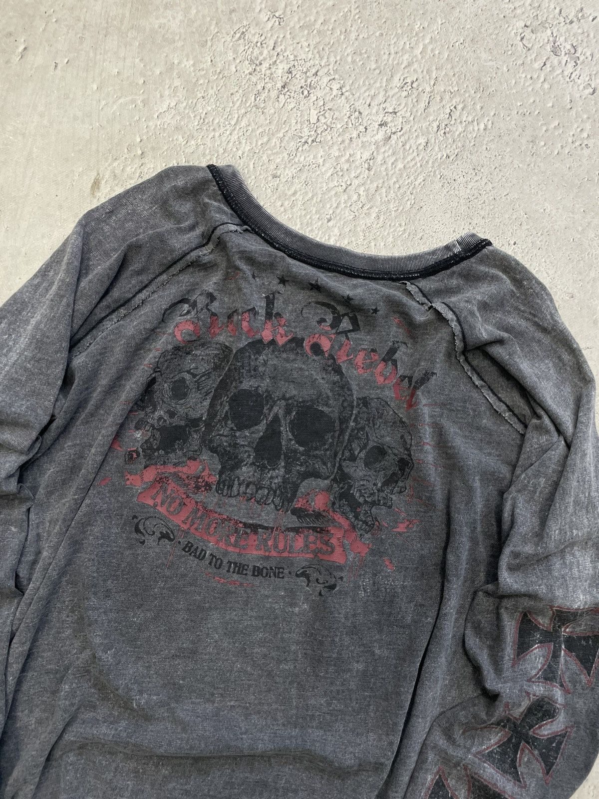 West Coast Choppers Rare washed crosses skulls long sleeve 90s hype y2k Size US M / EU 48-50 / 2 - 6 Thumbnail