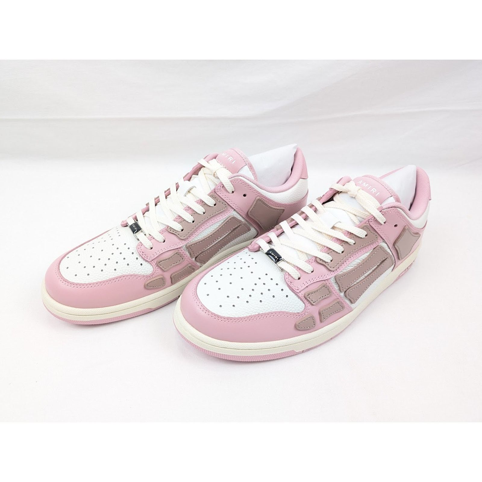 Amiri o1rshd1 Skelton Low-Top Sneakers in Rose Pink/White Size US 13 / EU 46 - 17 Thumbnail
