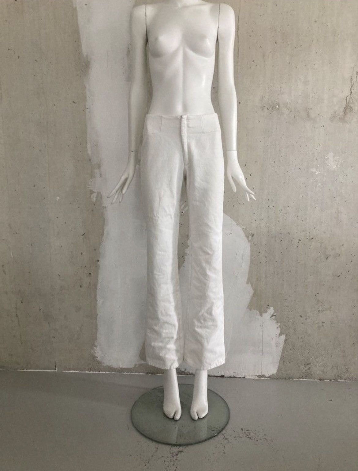 Maison Margiela F/W 1999 Line 6 Waistless White Pants Size 26" / US 2 / IT 38 - 1 Thumbnail