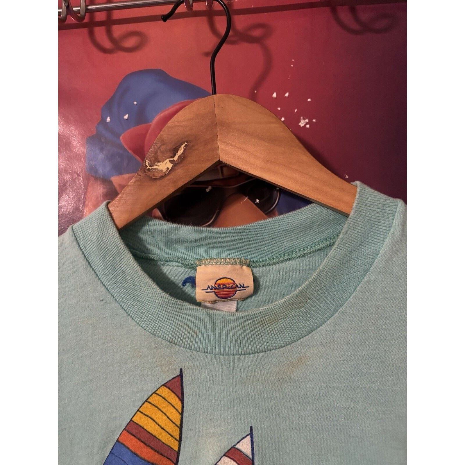 Other Vintage american sailing 70s teal pocket single T-shirt Size US M / EU 48-50 / 2 - 8 Thumbnail