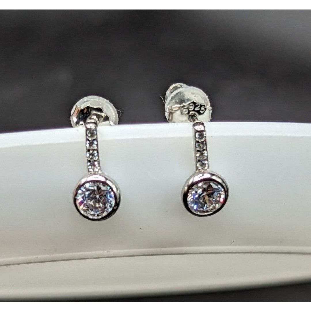 Other Stud Earrings Cubic Zirconia Rhodium Plated 925 Silver Size ONE SIZE - 3 Thumbnail