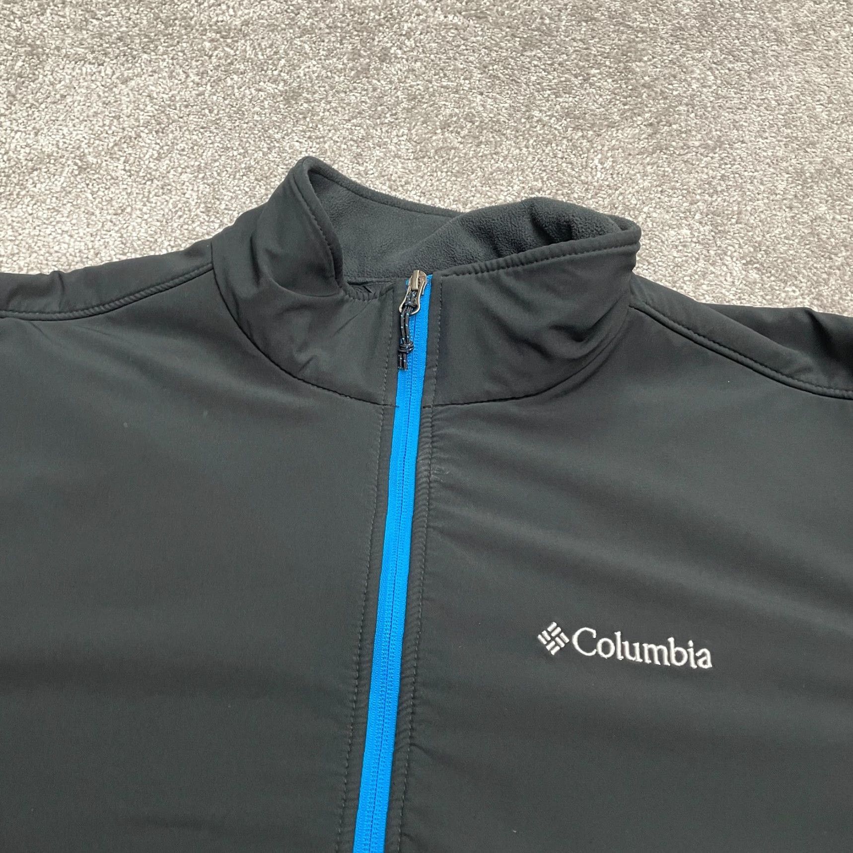 Vintage Columbia Lookout Trail Softshell Fleece Jacket Mens XL Black Blue Full Zip Hike Size US XL / EU 56 / 4 - 3 Thumbnail