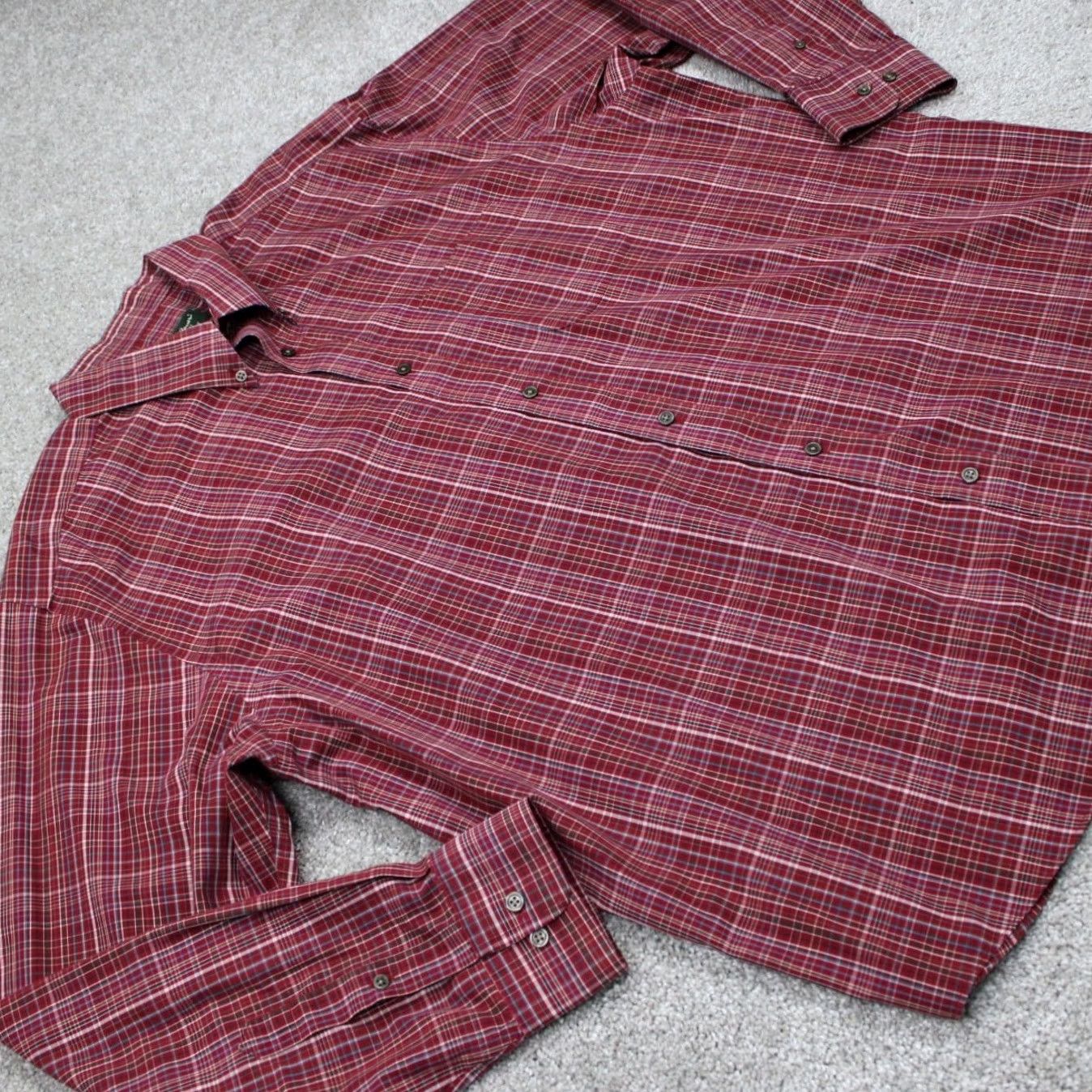 Eddie Bauer Eddie Bauer Shirt Adult 2XL XXL Red Plaid Relaxed Button-Up L/S Wrinkle Resistant Cotton Casual Mens Size US XXL / EU 58 / 5 - 6 Thumbnail