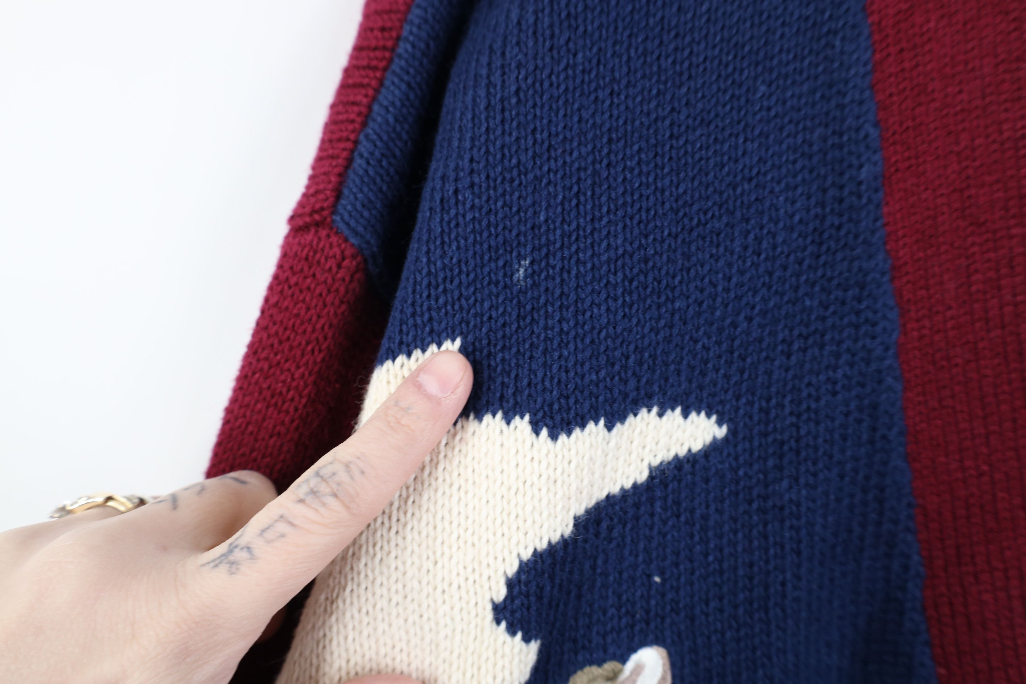Vintage Vintage 90s Streetwear All Over Print Knit Cardigan Sweater Size US L / EU 52-54 / 3 - 7 Thumbnail