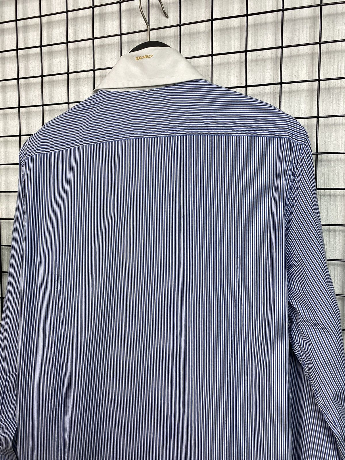 Dsquared2 Dsquared2 men striped shirt logo 50 size Blue white Size US M / EU 48-50 / 2 - 21 Thumbnail