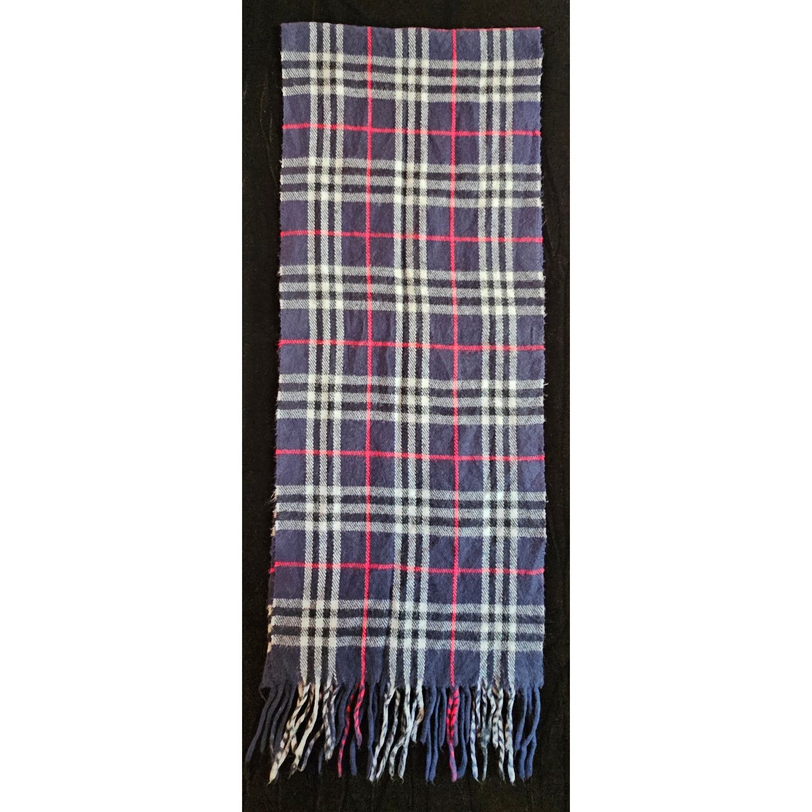 Burberry BURBERRYs of London 100% Lambswool Blue Scarf Nova Check Size ONE SIZE - 7 Thumbnail