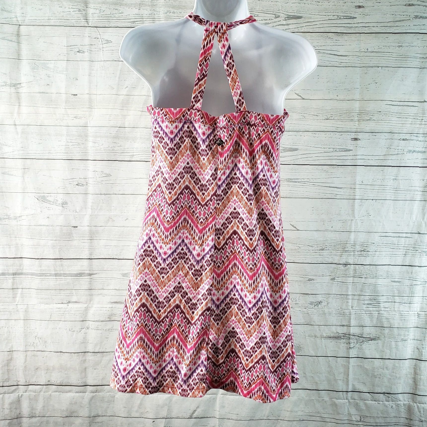 Prana Prana Dress Womens Small Pink Purple Chevron Short Length Size 28" / US 6 / IT 42 - 4 Thumbnail